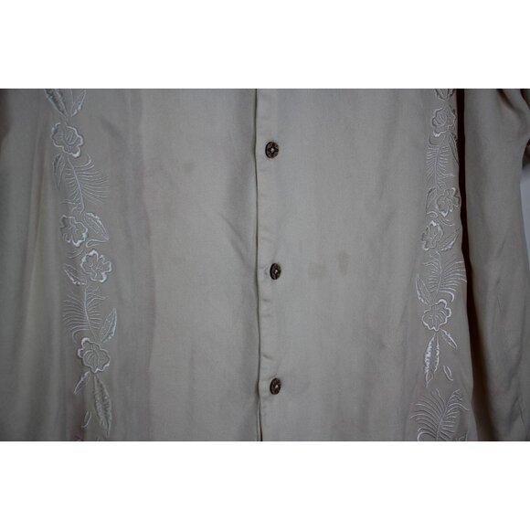 Rocky Patel Mens 2XL Silk Embroidered Off The Hook Button Up Hawaiian Shirt H935 - Picture 4 of 8